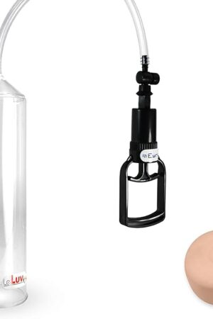 LeLuv Vacuum Pump Vacuum Easyop Tgrip 2.5 Inch x 12 Inch Cylinder Clear Hose Male Enhancement Bundle with Realistic Anus Donut