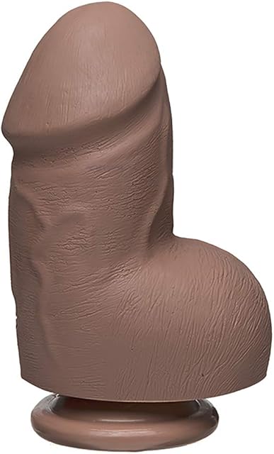 Doc Johnson The D - Fat D - 6 Inch with Balls - FIRMSKYN - 6.25" Long and 2.75" Wide - Strong Suction Cup Base - O-Ring Harness Compatible Dildo - for Adults Only, Caramel