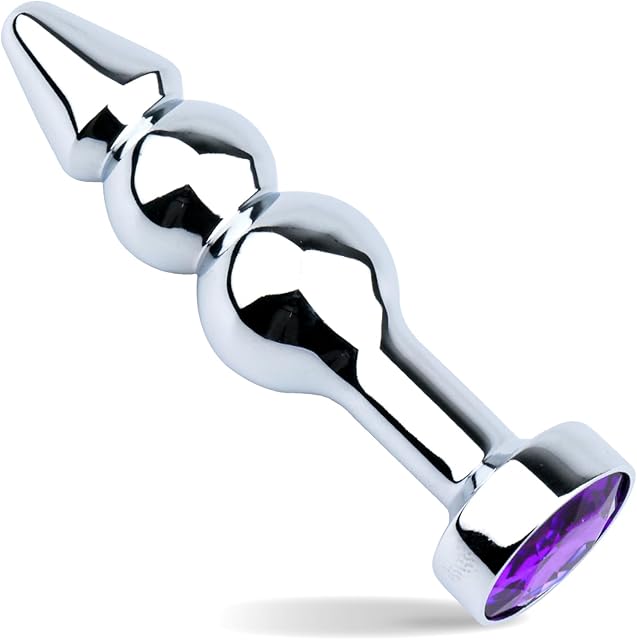 Anal Bead Butt Plug Adult 3 Beaded Training Beginners Sex Toys (Round)
