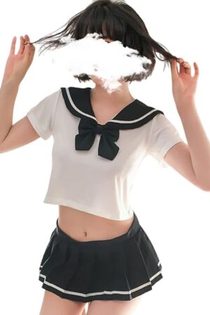 Japanese schoolgirl lingerie anime cosplay outfit sexy sailor uniform with Pleated Skirt