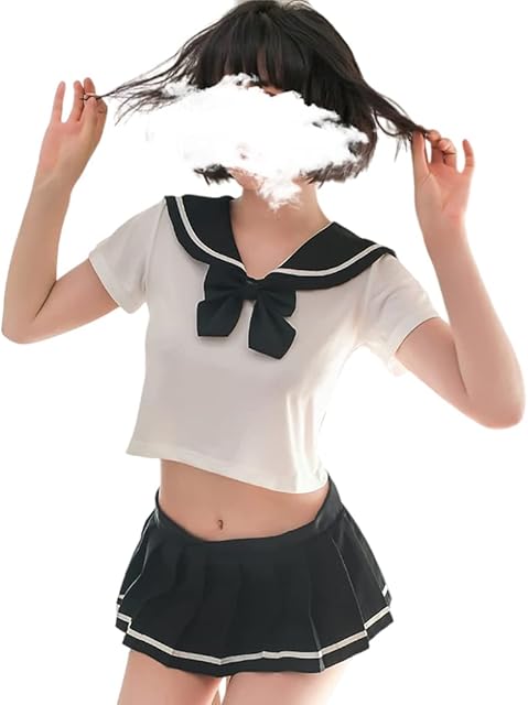 Japanese schoolgirl lingerie anime cosplay outfit sexy sailor uniform with Pleated Skirt