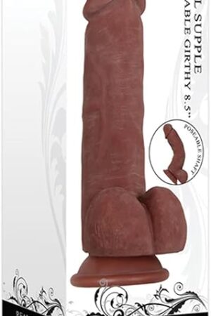 Evolved Love Is Back - Real Supple - Life-Like Feel - Poseable Girthy 85 Inch Realistic Veins and Textures - Bendable Shaft with Suction-Cup Dildo - Dark/Brown