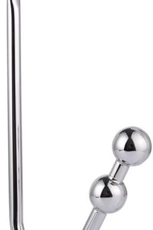 Anal Hook, Stainless Steel Double Balls Rope Hook with Ring, Bondage Fetish Sex Toy for Unisex Adult