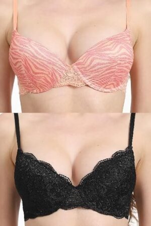 2 Pack Bras for Woman- Regular/Plus Size Sexy Lingerie Convertible/Adjustable Straps & Smooth Underwire