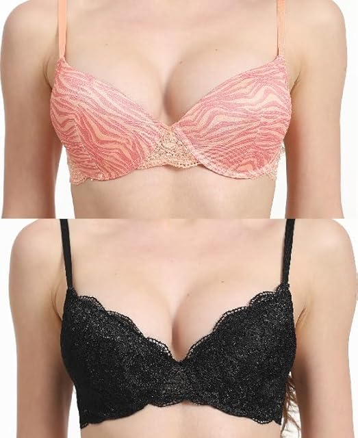 2 Pack Bras for Woman- Regular/Plus Size Sexy Lingerie Convertible/Adjustable Straps & Smooth Underwire