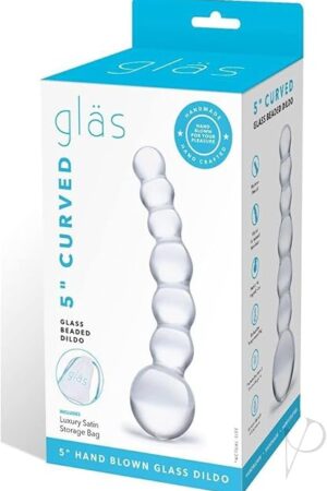 Glas Curved Glass Beaded Dildo Clear 200 g