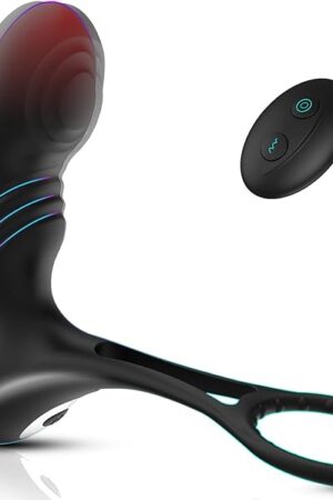 Vibrating Prostate Massager with Heating Function and Cock Ring,10 Modes Anal Prostate Toys with Remote Control, Anal Vibrators for Men/Women/Couple/Gay, Adult Sex Toys Multiple Ways to Play