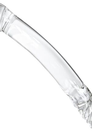 Glass Double Ended Dildos Anal Butt Plug Crystal Double Sided Dildos Sex Toys Transparent Double Dong Realistic Dildo Double Head Dildo for Women Men Couple Waterproof Double Dildos Penis YLMXHFC