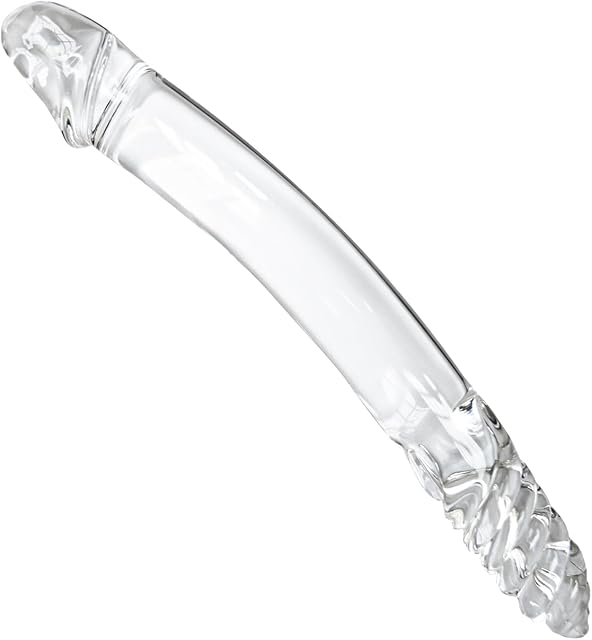 Glass Double Ended Dildos Anal Butt Plug Crystal Double Sided Dildos Sex Toys Transparent Double Dong Realistic Dildo Double Head Dildo for Women Men Couple Waterproof Double Dildos Penis YLMXHFC