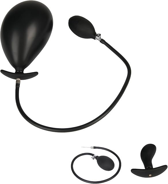 Inflatable Anal/Butt Plug Prostate Massager with Rolling Steel Ball Inside LGBT Flexible Sized Anal Training Set for Erotic Games (Ballon Style)