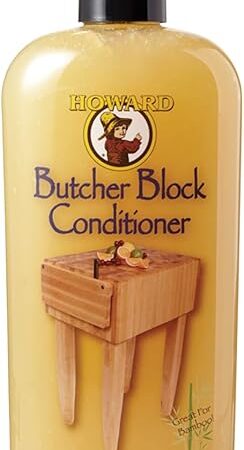 Howard Products Butcher Block Conditioner and Oil Food Grade - 12 Fl Oz - Butcher Block Oil Food Grade for Enhanced Wood Care