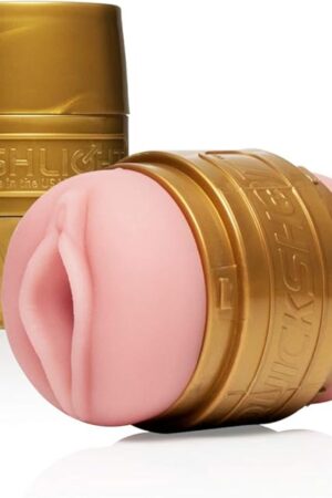 Fleshlight Quickshot | Stamina Training Unit Texture | Couples Sex Toy in Gold Case | Vagina and Butt Openings