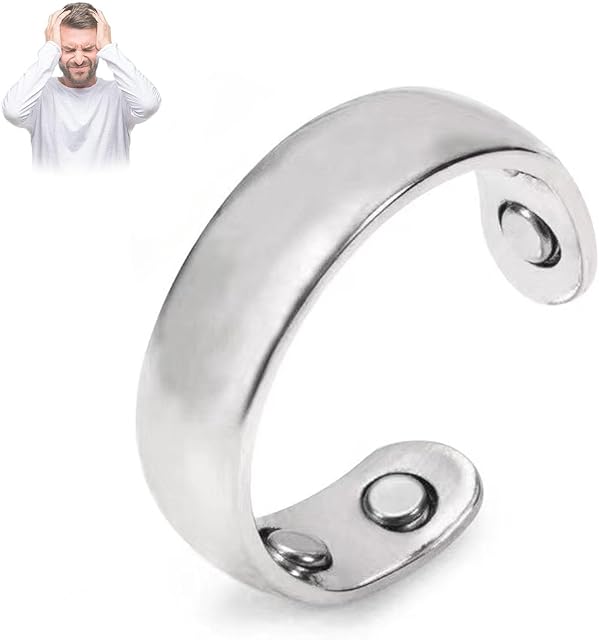 Auvulis Migraine Ring, Vitality Anxiety Relief Fidget Calm Rings for Men and Women Adjustable Acupressure Migraine Reduce Stress Jewelry