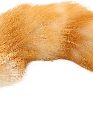 Butt Plug Anal Plug Set, Sex Fox Tail Anal Sex Toys Butt Plugs Anal Plug Sex Toys for Women Man Beginners Adult Couples (Color : Orange, Size : M Plug 3.4cm)