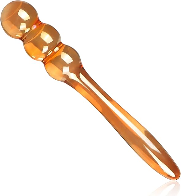 Glass Anal Bead Butt Plug, Crystal Glass Butt Plug Pleasure Wand, Double Ended Glass Dildo Stimulator Fetish Sex Slave Prostate Massager Masturbation Sex Toy for Women Men and Couple