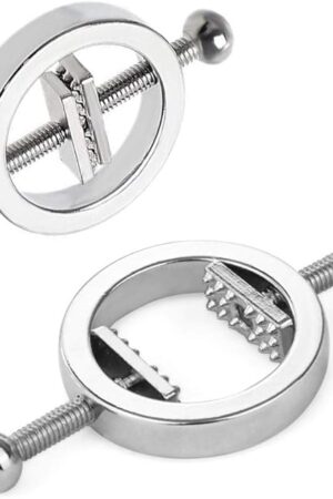 FST Stainless Steel Nipple Clamps Round Adjustable Nipple Clamp Set Body Restraints Female SM Sex Toy