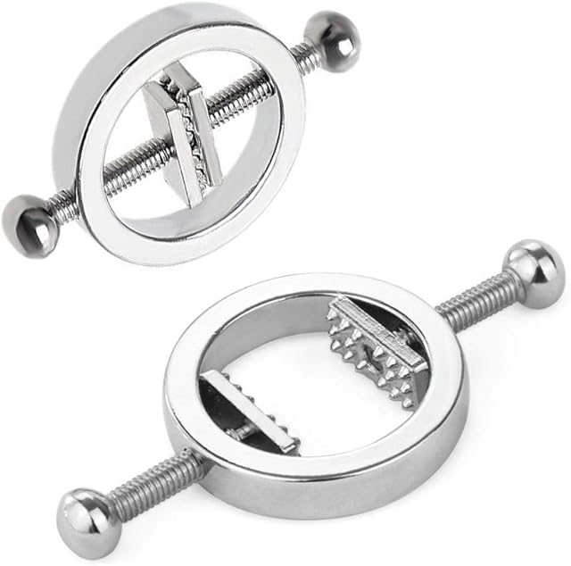 FST Stainless Steel Nipple Clamps Round Adjustable Nipple Clamp Set Body Restraints Female SM Sex Toy