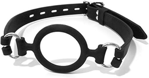 YELO Open Mouth Gag O-ring Gag Restraints, Head Harness Restraint Mouth O-ring Gag Oral Fixation, Adjustable Strap