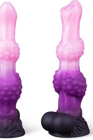 10" Monster Dildo Fantasy Horse Dildos with 2 Knots Huge Long Anal Plug with Strong Suction Cup Silicone Dragon Dong Dog Big Knot Dildo for Women Sex Anal Toys for Men Gay Adult Toys for Women Men