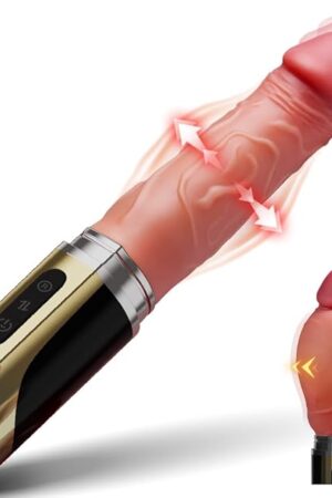 41'' to 85'' Inflatable Dildo Thrusting Sex Toys, Realistic Vibrating Dildo Sex Machine with 4 Expending & 5 Thrusting & 10 Vibrations, Lipstick Design Dildo Vibrator Anal Adult Sex Toy for Women