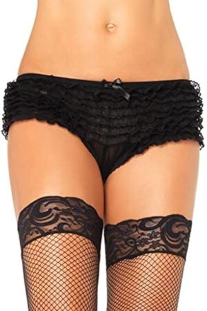 Women's Micromesh Lace Ruffle Boy Shorts
