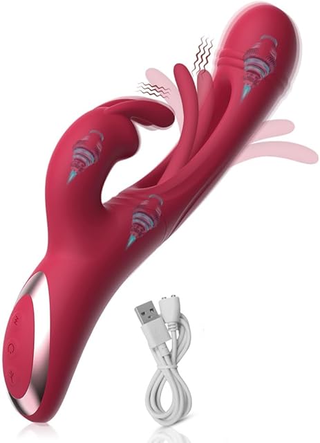 G Spot Rabbit Vibrator for Women?Hollow Tongue Clapping Adult Sex Toys with 12 Vibration Modes Waterproof Clitoralis Stimulator for Clit Nipple Anal Stimulation Rechargeable Adult Sex Toys(Red)