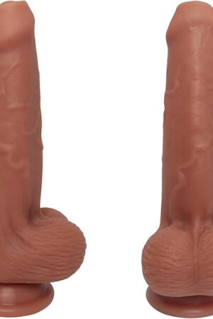 8.1 inches (about 19.5 cm) - Fleshy realistic 360? changeable prepuce simulation penis, realistic soft skin texture, liquid silicone with powerful suction cup - Adult sex toy for couples, women d 1.8"
