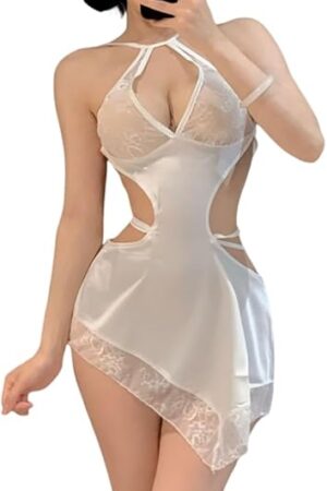 Women's sexy cosplay deep v backless underwear Chinese style slit cheongsam pajamas