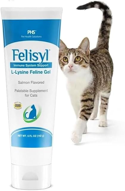 L-Lysine Gel for Cats (5oz) ? Supports Immune, Respiratory, and Eye Health Eases Sneezing, Runny Nose, and Watery Eyes Tasty Salmon Flavor - Made in The USA