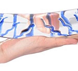 Blue Swirl Rock Hard Large Double-Ended Glass Dildo Huge Double Head Dildo Crystal Female Masturbator (Large)