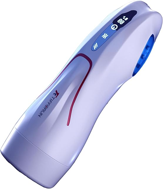 Automatic Male Masturbators Cup, 4-in-1 Masturbation Device for Men with 9 Frequency Vibration, 9 Thrusting Modes, Heating Sex Toy with LCD Control, Made of Medical Silicone, White