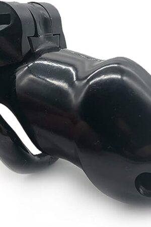 FYJENNICC HT-V2 Chastity Cage |Male Resin Chastity Devices for Beginner |Adult Sex Toy for Men |5 Color Short&Long Cage |2 Sets MagicLockers |4 Sizes Rings Included (Black, Large)
