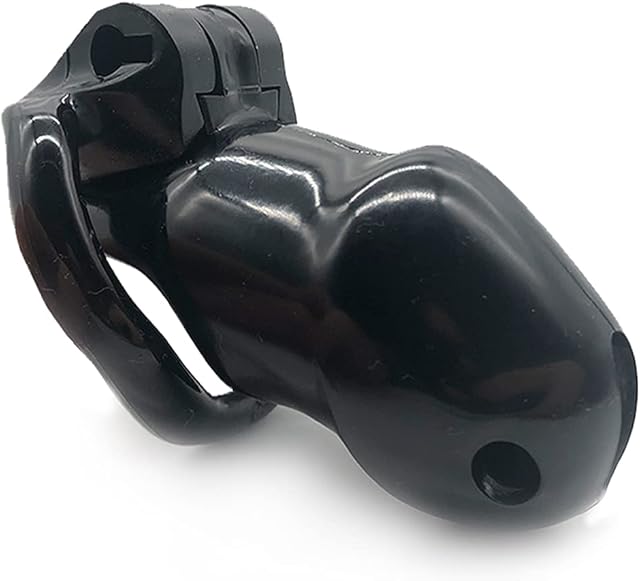 FYJENNICC HT-V2 Chastity Cage |Male Resin Chastity Devices for Beginner |Adult Sex Toy for Men |5 Color Short&Long Cage |2 Sets MagicLockers |4 Sizes Rings Included (Black, Large)