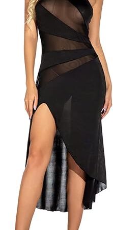 Chemise Babydoll Lingerie for Women See Through Split Western Plus Size Camisole Mesh Nightie Kinky Nightgown Sexy