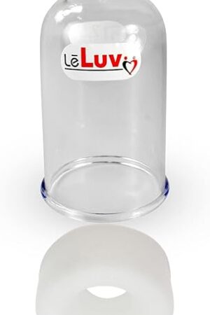 LeLuv EasyOp 2.5 Inch Diameter by 4 Inch Length Penis Head Vacuum Cylinder with Small Opening (.9 Inch) Silicone Sleeve