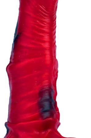 Horse-Shaped Male Penis Sleeve Extender Enlarger Sheath Silicone Cock Sleeve Extension with Stretchy Loop for Men to Increase Length & Girth (Red)