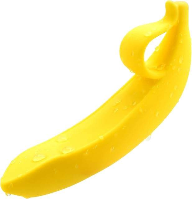 G-spot Dildo Banana-Shaped Butt Plug with Pull Loop Yellow Fetish Anal Plug Prostate Massager Anal Dilator Masturbation Sex Toy for Men Women