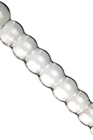 8.66" Clear Graduated Glass Anal Beads Butt Plug Crystal G Spot Dildo Sex Stimulation Pleasure Wand,Glass Dildo Glass Anal Beads Glass Anal Sex Toy Anal Glass Butt Plug for Women Men