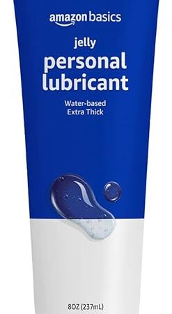 Amazon Basics Jelly Water Based Lube, 8 Fluid Ounce, Extra Thick Gel Personal Lubricant, Easy to Clean, Toy Friendly, Condom Compatible, 1 Pack