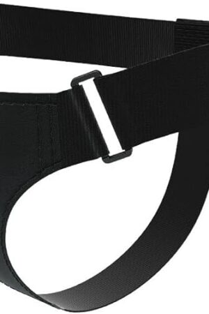 Adjustable Strap - On Harness with Suction Cup, Black PU Leather, Waist - Fit 58-86cm, Adult Couple Toy Accessory