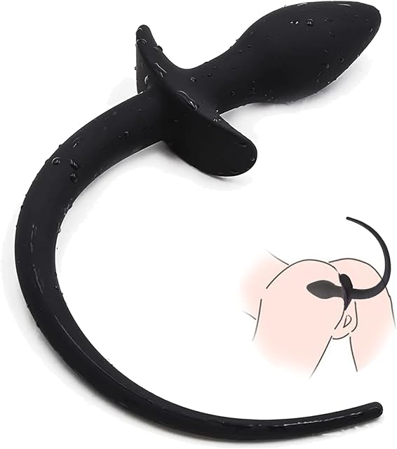 Anal Plug with Dog Tail Silicone Butt Plug Anal Plugs Fetish Vaginal Plug Sex Masturbation Sex Toys for Women Men Gay Couples BDSM SM Sex Game