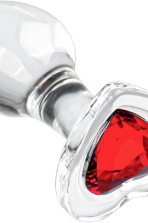 Glass Loving Heart Anal Butt Plug Crystal Anal Trainer Sex Toys with Diamond Transparent Butt Plug Anal Sex Toy for Women Men Beginners Anal Expander Training Anal Toy Anal Plug YLMXHFC (S)