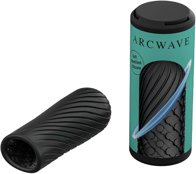 Arcwave Ghost Male Masturbator Adult Toys for Him | Resuable Textured Men's Stroker | Silicone Penis Sleeve for Men | Adult Male Sex Toys for Couples | Penis Cup for Sex Doll Oral Stimulation | Black