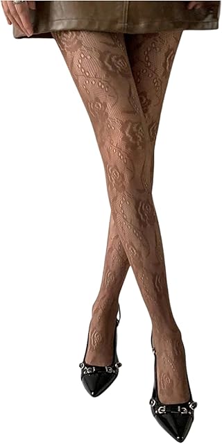 Women's 1 Pair Floral Sheer Mesh Stockings Hollow Out Sexy Stockings Fishnet Tights Fairy Gothic Pantyhose