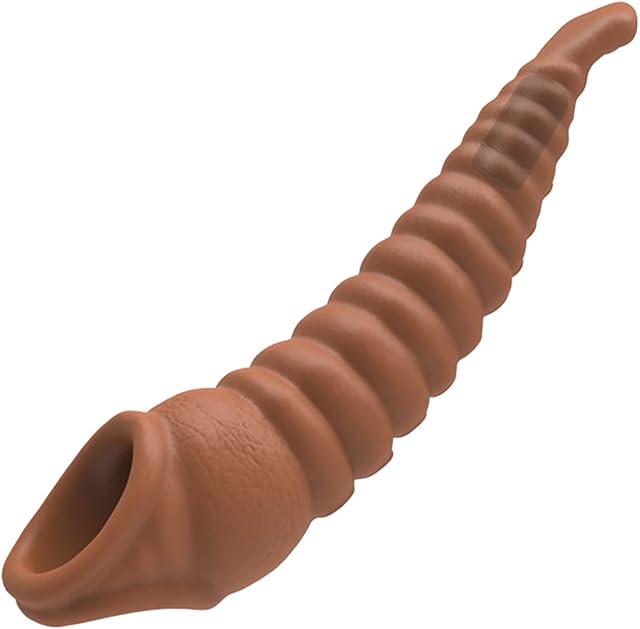 Vibrating Dildo Sleeve Monster Penis Sleeve Cock Extender for Men Adult Sex Toy, TPE Penis Enlarger Sleeve Penis Sheath with Bullet Vibrator, Penis Cover for Men (Type C)