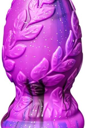 Big Anal Butt Plug Sex Toys Soft Silicone Anal Plug Adult Sex Products with Leaf Texture and Suction Cup Base for Wen Women Prostate Stimulation and Pleasure (L)