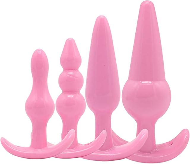 Baby Pink Silicone Butt Plug Adult Toy Training Set of 4