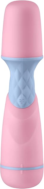 Femme Funn ffix Small Vibrator Wand Massager - Womens Sex Toy Wand with 10 Powerful Vibration Modes - Waterproof, AAA Battery-Operated, Single Button, Wireless Mini Vibrators with Flexible Head (Pink)