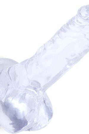 5 Inches Small Realistic Dildo Anal Plug with Powerful Strong Suction Cup, Sex Toys Butt Plug Play for Women/Lesbian, Men/Gay, Couple (Transparent)