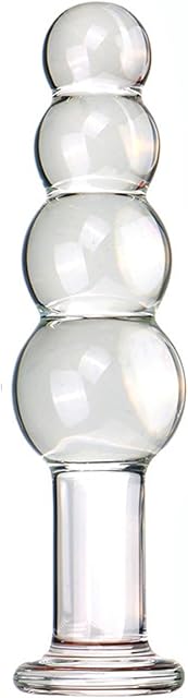 Glass Anal Beads,Crystal Dildo Butt Plugs Anal Beads Glass Pleasure Wand Anal Trainer Sex toys Glass Big Size Butt Plug with Graduated Beads Crystal G-spot P-spot Massager for Men Women